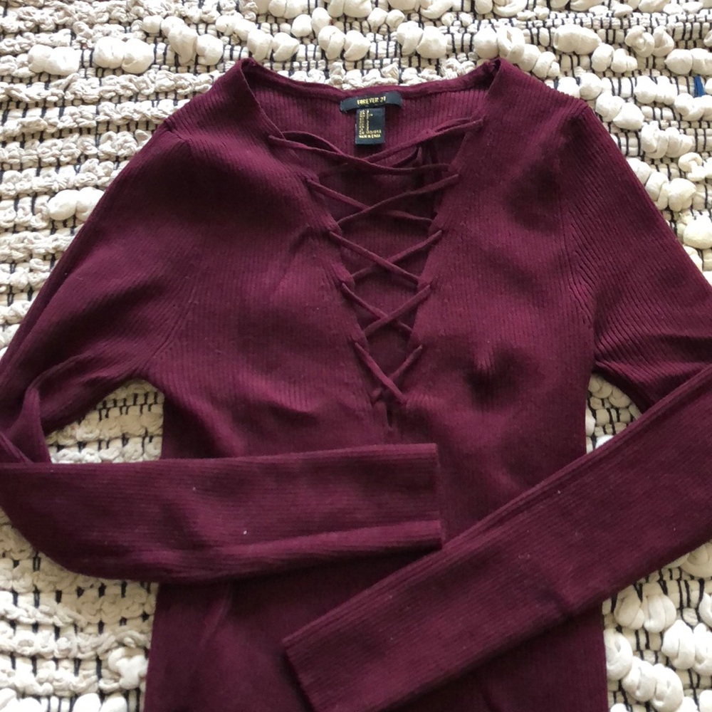 Maroon crop sweater